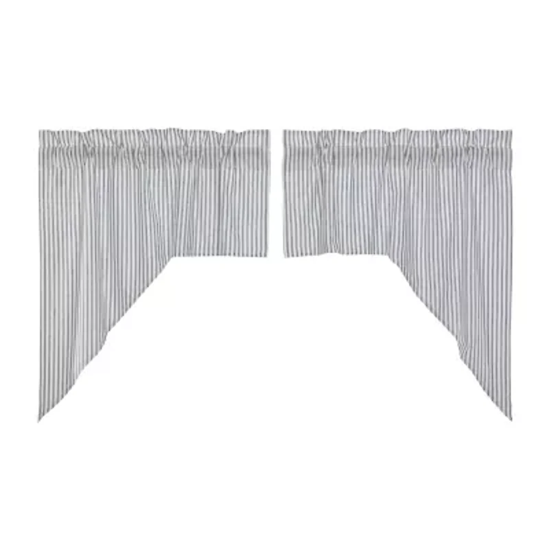 Vhc Brands Sawyer Ticking Swag Rod Pocket Valance