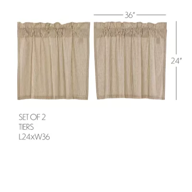 Vhc Brands Sawyer Ticking 2-pc. Rod Pocket Window Tier