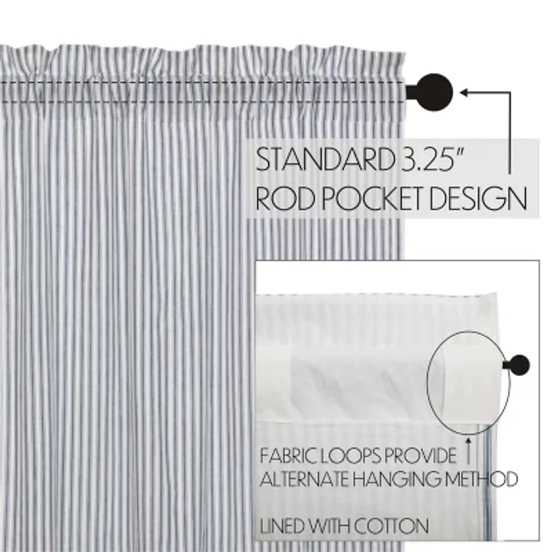 Vhc Brands Sawyer Ticking Rod Pocket Valance