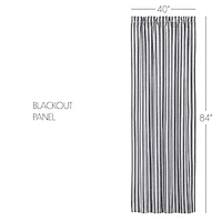 Vhc Brands Sawyer Ticking Rod Pocket Blackout Single Curtain Panel
