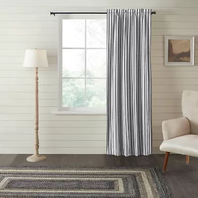 Vhc Brands Sawyer Ticking Rod Pocket Blackout Single Curtain Panel
