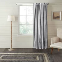 Vhc Brands Sawyer Ticking Rod Pocket Blackout Single Curtain Panel