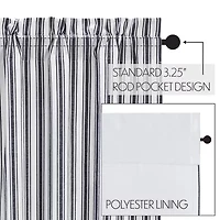 Vhc Brands Sawyer Ticking Rod Pocket Blackout Single Curtain Panel