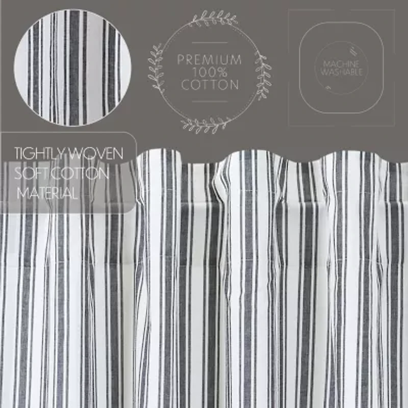 Vhc Brands Sawyer Ticking Rod Pocket Blackout Single Curtain Panel