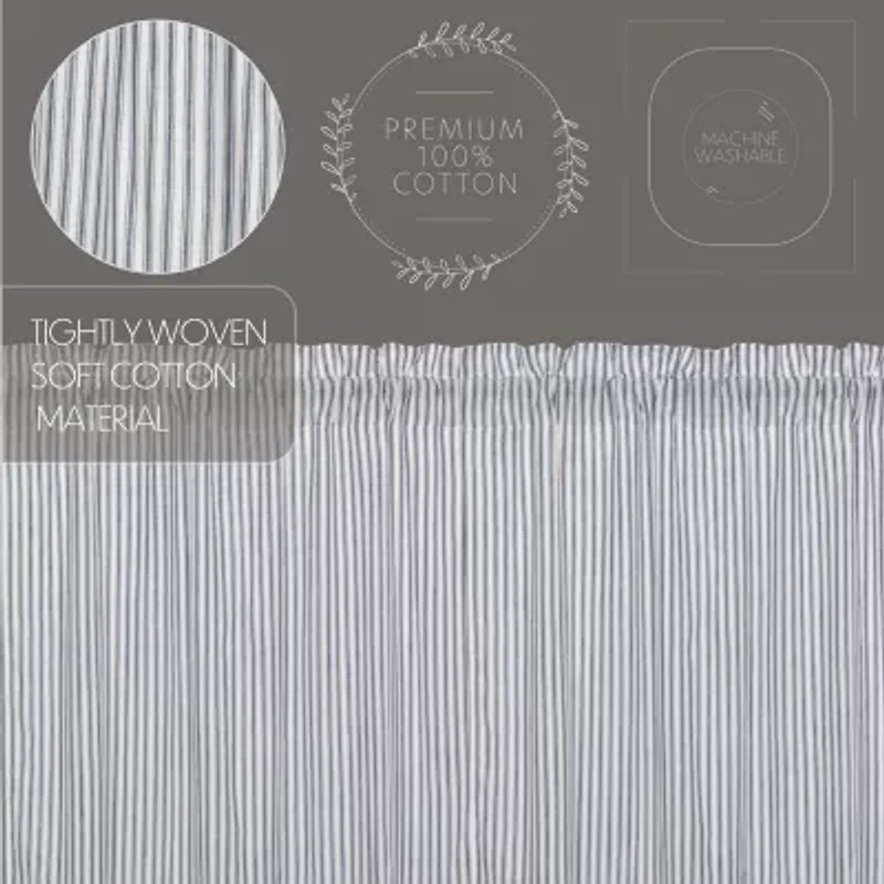 Vhc Brands Sawyer Ticking Rod Pocket Blackout Single Curtain Panel