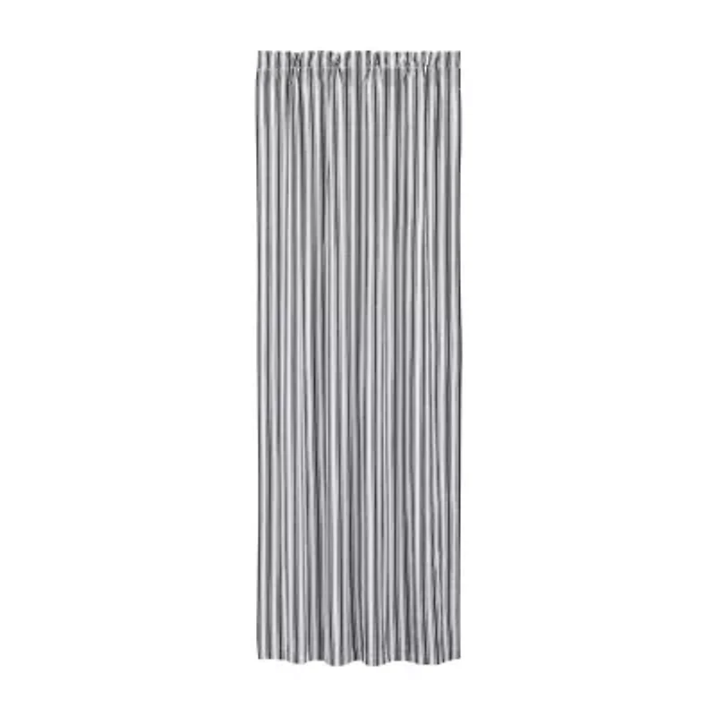 Vhc Brands Sawyer Ticking Rod Pocket Blackout Single Curtain Panel