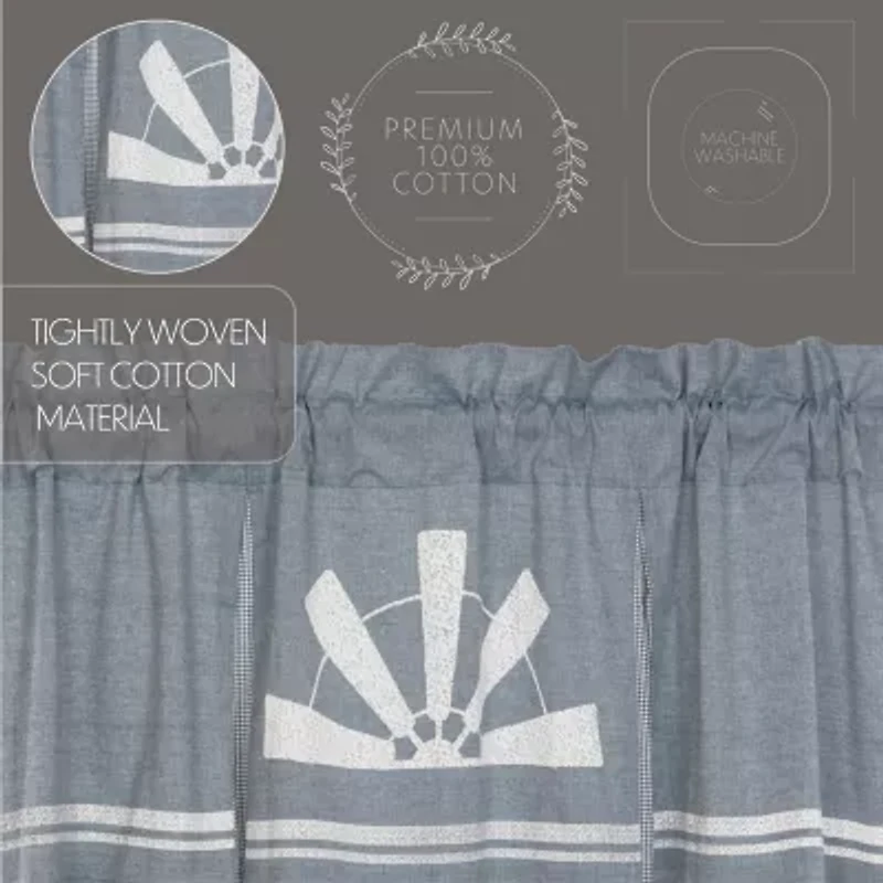 Vhc Brands Sawyer Windmill Rod Pocket Tailored Valance