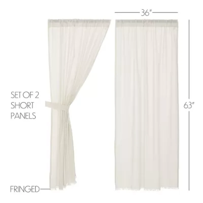Vhc Brands Tobacco Cloth Rod Pocket Sheer Set of 2 Curtain Panel