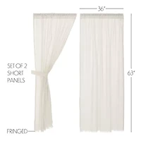 Vhc Brands Tobacco Cloth Rod Pocket Sheer Set of 2 Curtain Panel