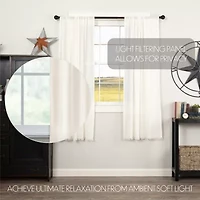 Vhc Brands Tobacco Cloth Rod Pocket Sheer Set of 2 Curtain Panel