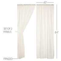 Vhc Brands Tobacco Cloth Rod Pocket Sheer Set of 2 Curtain Panel