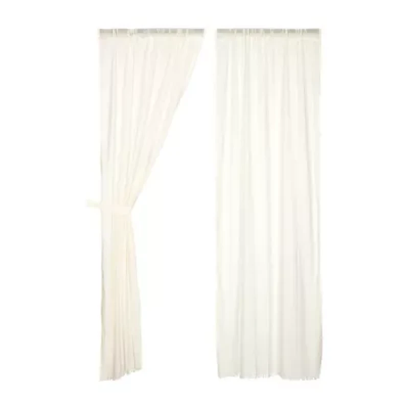 Vhc Brands Tobacco Cloth Rod Pocket Sheer Set of 2 Curtain Panel