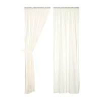 Vhc Brands Tobacco Cloth Rod Pocket Sheer Set of 2 Curtain Panel