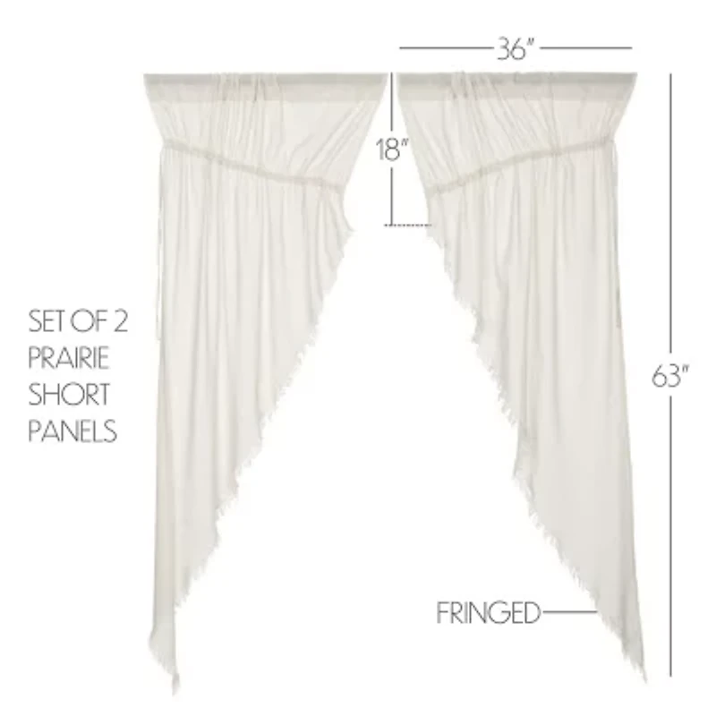 Vhc Brands Tobacco Cloth Prairie Rod Pocket Sheer Set of 2 Curtain Panel