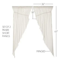 Vhc Brands Tobacco Cloth Prairie Rod Pocket Sheer Set of 2 Curtain Panel