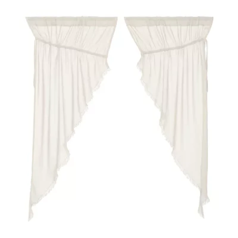 Vhc Brands Tobacco Cloth Prairie Rod Pocket Sheer Set of 2 Curtain Panel