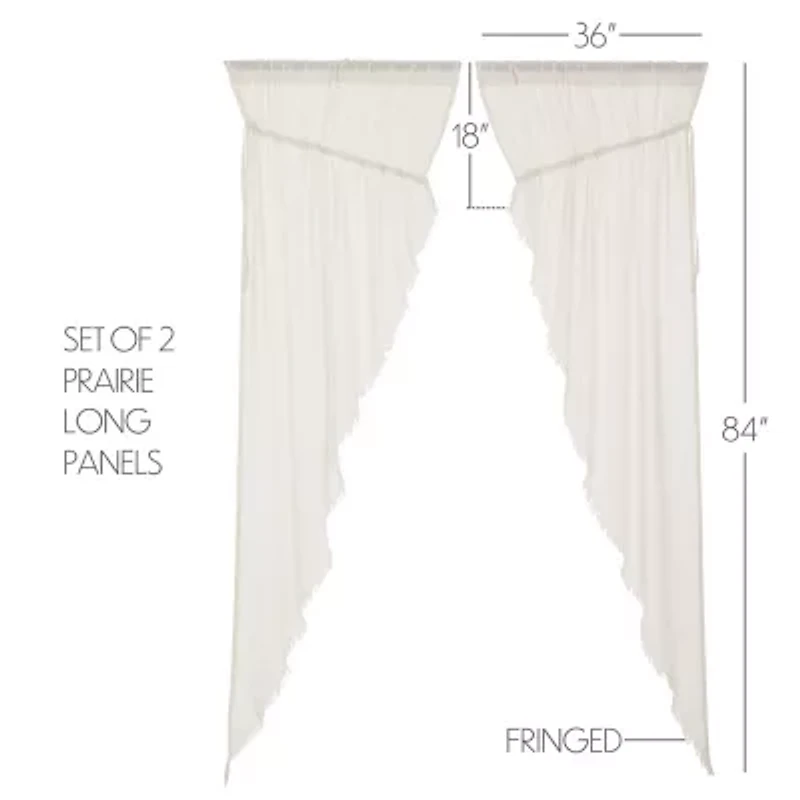 Vhc Brands Tobacco Cloth Prairie Rod Pocket Sheer Set of 2 Curtain Panel