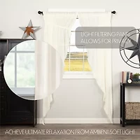 Vhc Brands Tobacco Cloth Prairie Rod Pocket Sheer Set of 2 Curtain Panel