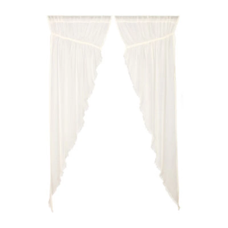 Vhc Brands Tobacco Cloth Prairie Rod Pocket Sheer Set of 2 Curtain Panel