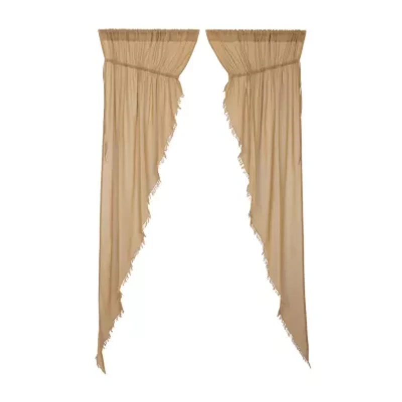 Vhc Brands Tobacco Cloth Prairie Rod Pocket Sheer Set of 2 Curtain Panel
