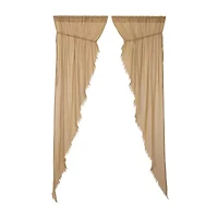 Vhc Brands Tobacco Cloth Prairie Rod Pocket Sheer Set of 2 Curtain Panel