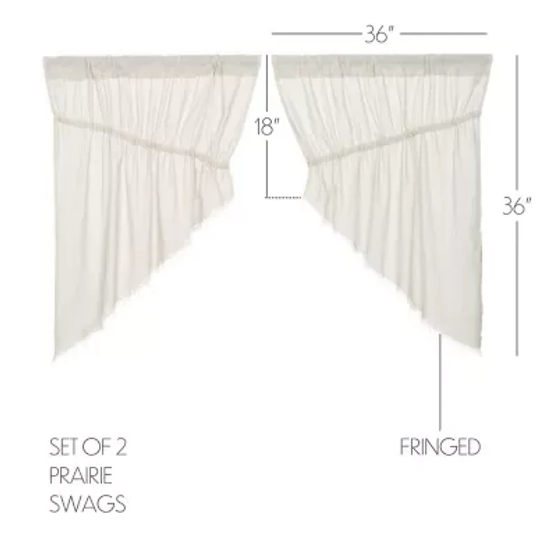 Vhc Brands Tobacco Cloth Prairie Swag Rod Pocket Tailored Valance