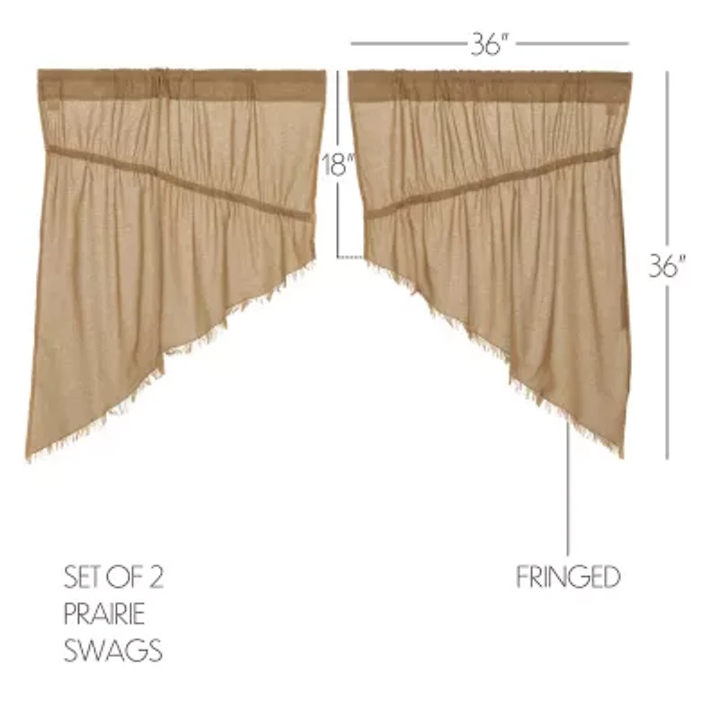 Vhc Brands Tobacco Cloth Prairie Swag Rod Pocket Tailored Valance