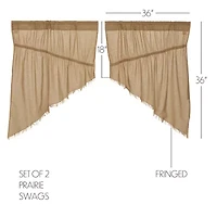 Vhc Brands Tobacco Cloth Prairie Swag Rod Pocket Tailored Valance