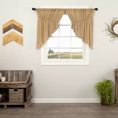 Vhc Brands Tobacco Cloth Prairie Swag Rod Pocket Tailored Valance