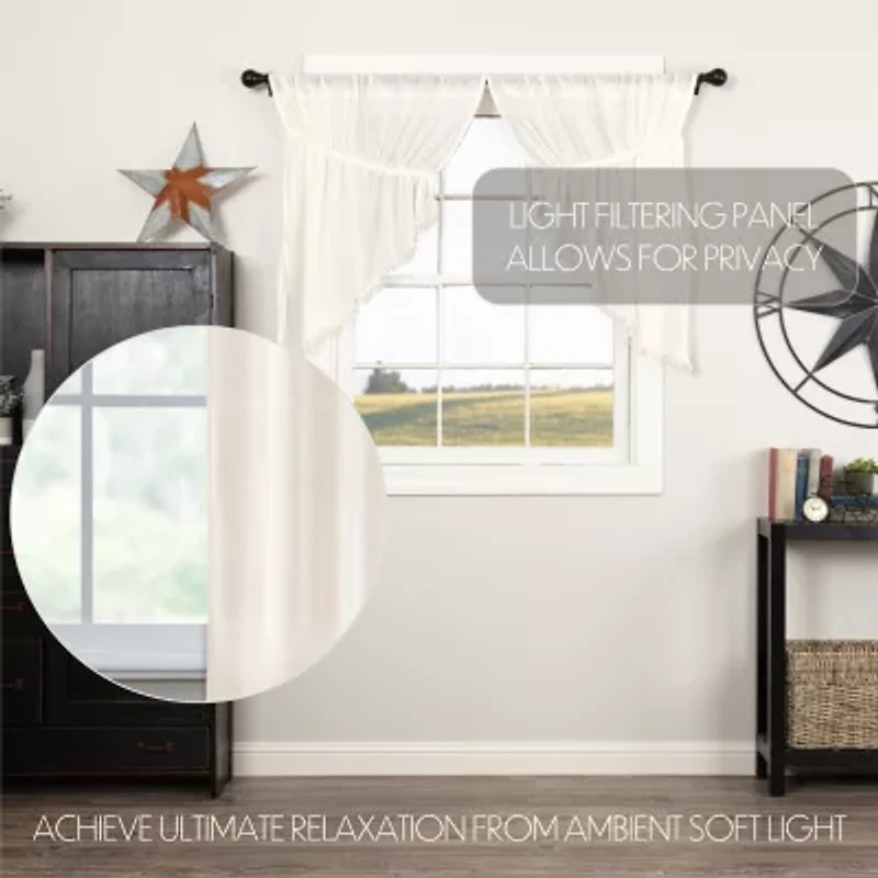 Vhc Brands Tobacco Cloth Prairie Swag Rod Pocket Tailored Valance