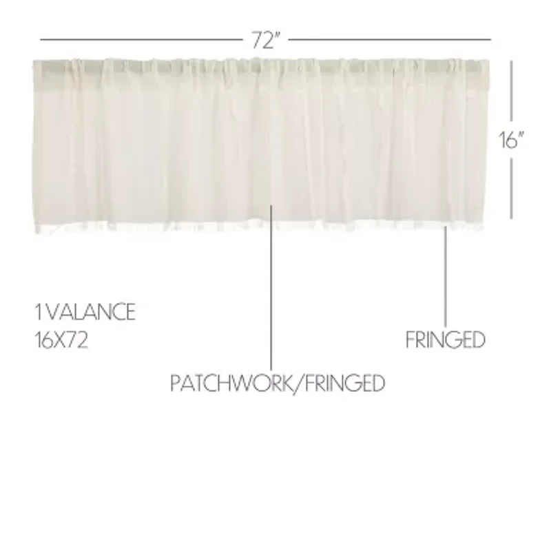 Vhc Brands Tobacco Cloth Patchwork Rod Pocket Tailored Valance