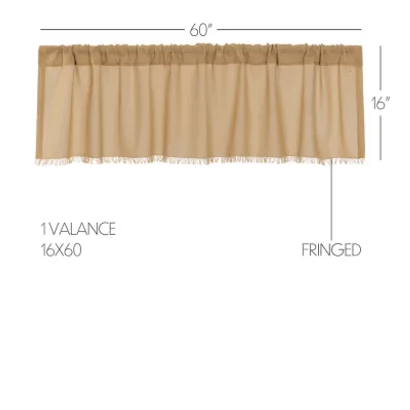 Vhc Brands Tobacco Cloth Rod Pocket Tailored Valance