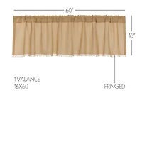 Vhc Brands Tobacco Cloth Rod Pocket Tailored Valance