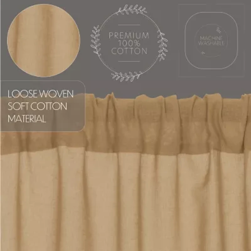 Vhc Brands Tobacco Cloth Rod Pocket Tailored Valance