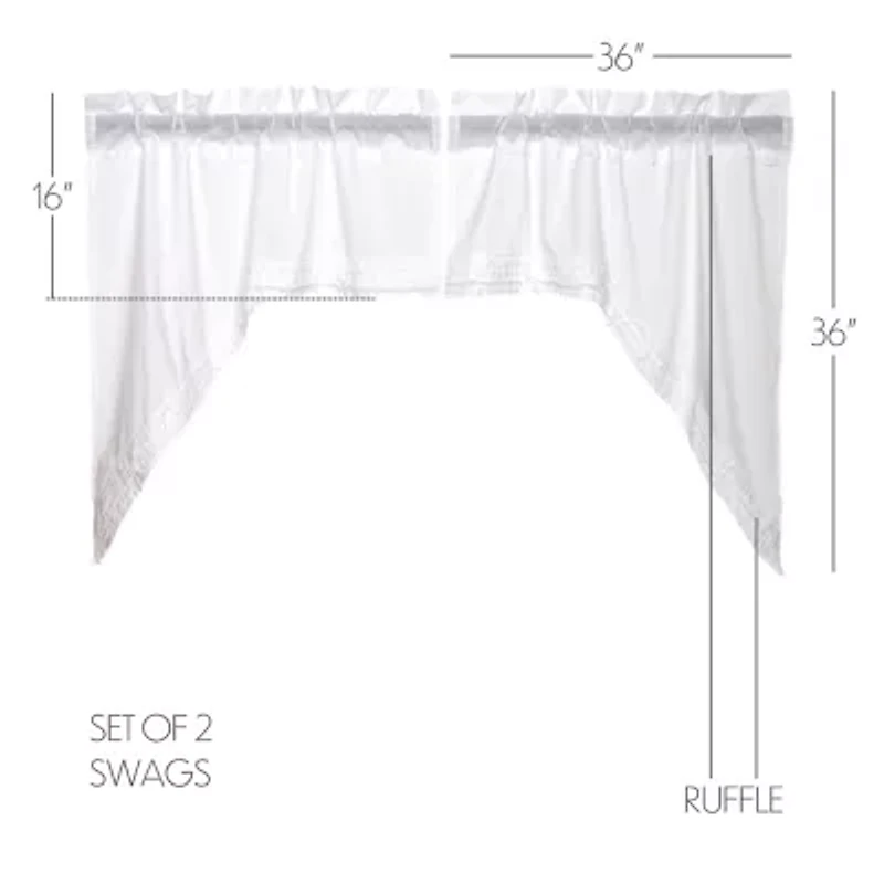 Vhc Brands Ruffled Sheer Swag Rod Pocket Tailored Valance