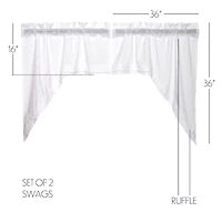 Vhc Brands Ruffled Sheer Swag Rod Pocket Tailored Valance