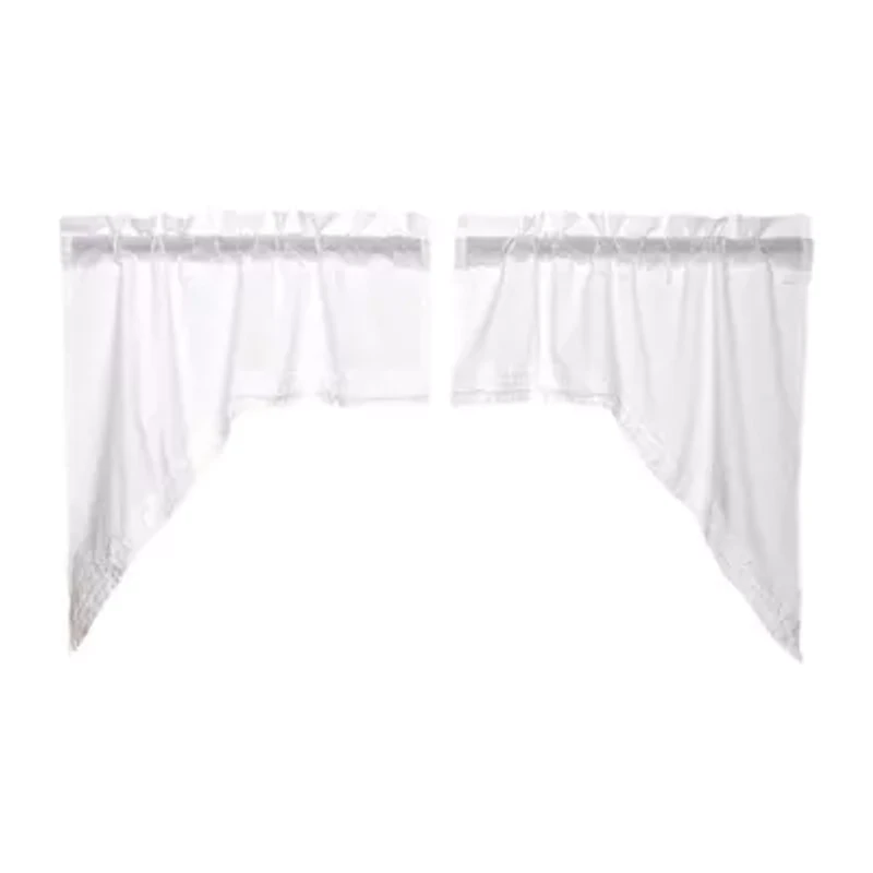 Vhc Brands Ruffled Sheer Swag Rod Pocket Tailored Valance