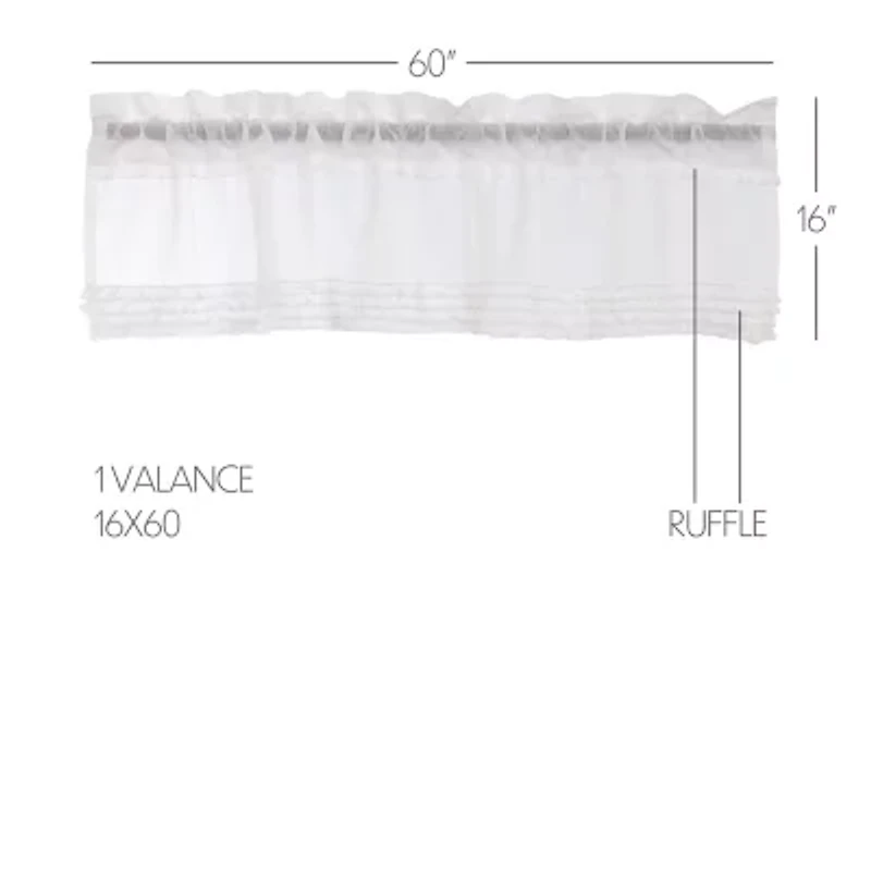 Vhc Brands Ruffled Sheer Rod Pocket Valance
