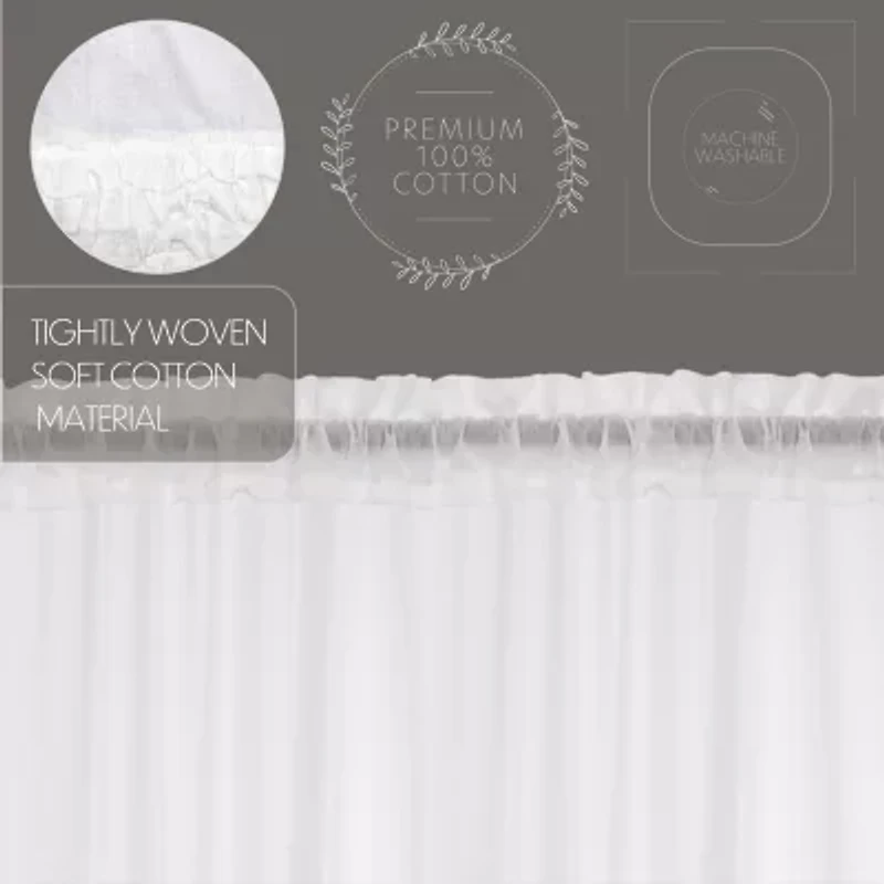 Vhc Brands Ruffled Sheer Rod Pocket Tailored Valance