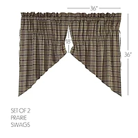 Vhc Brands Wyatt Plaid Prairie Swag Rod Pocket Tailored Valance