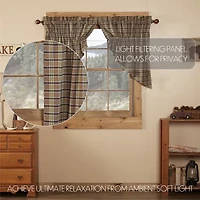 Vhc Brands Wyatt Plaid Prairie Swag Rod Pocket Tailored Valance