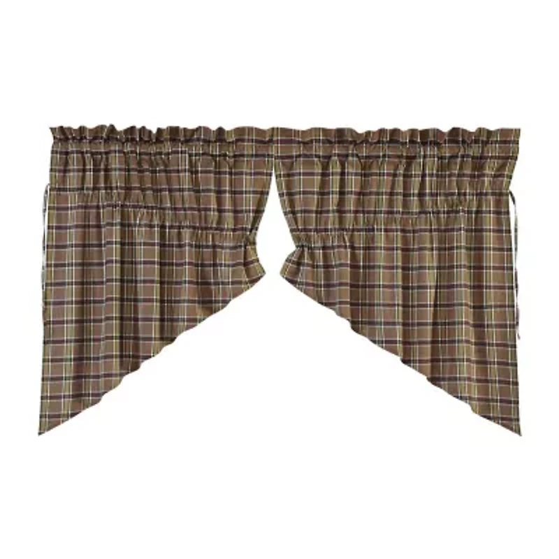 Vhc Brands Wyatt Plaid Prairie Swag Rod Pocket Tailored Valance