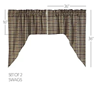 Vhc Brands Wyatt Plaid Swag Rod Pocket Tailored Valance