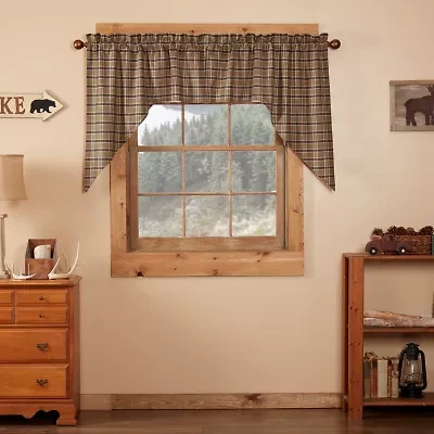 Vhc Brands Wyatt Plaid Swag Rod Pocket Tailored Valance