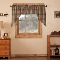 Vhc Brands Wyatt Plaid Swag Rod Pocket Tailored Valance