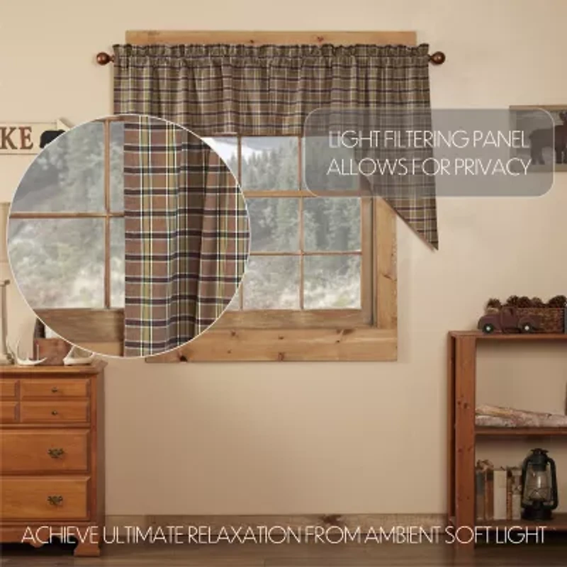 Vhc Brands Wyatt Plaid Swag Rod Pocket Tailored Valance