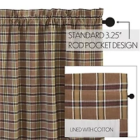 Vhc Brands Wyatt Plaid Swag Rod Pocket Tailored Valance