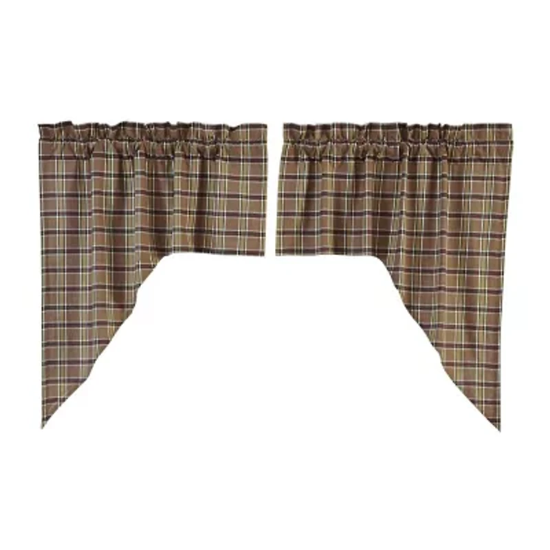 Vhc Brands Wyatt Plaid Swag Rod Pocket Tailored Valance