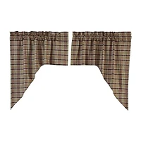 Vhc Brands Wyatt Plaid Swag Rod Pocket Tailored Valance