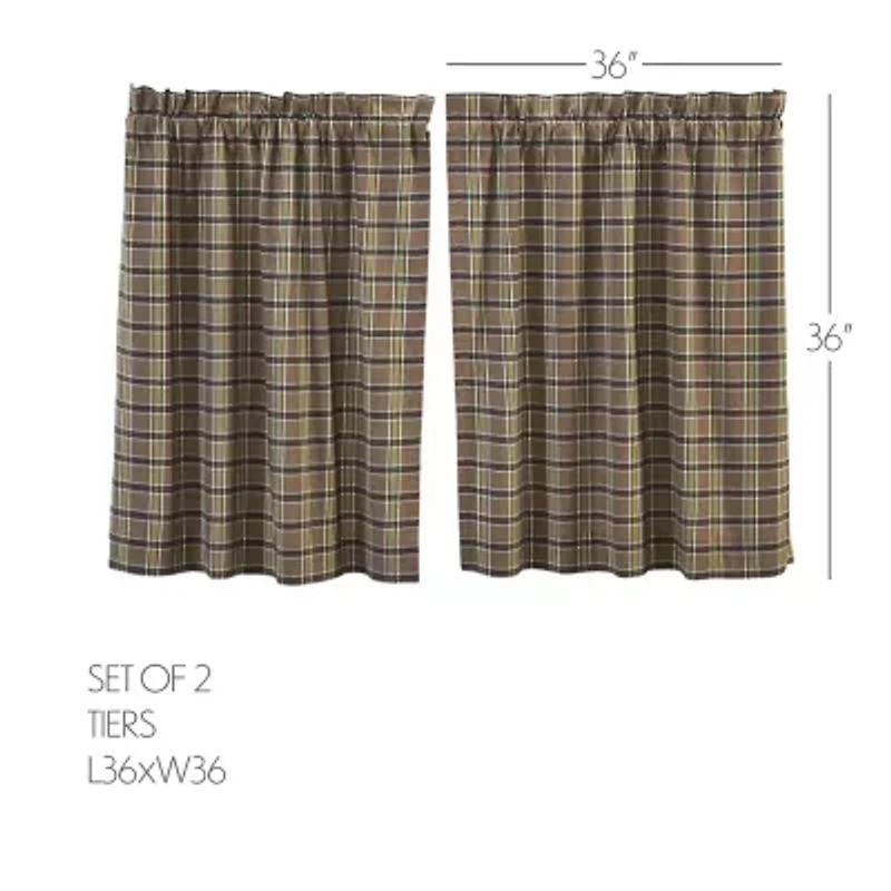 Vhc Brands Wyatt Plaid 2-pc. Rod Pocket Window Tier